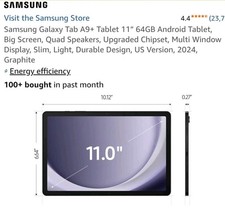 Samsung Galaxy Tab A9+ SM-X210 64 GB, Wi-Fi, 11 in - Graphite, In Original Box picture