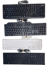 4 Wired Office Keyboard Bundle – Logitech K120, Dell KB522 / KB216t, Yivandi picture