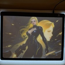 15.7x11.8’’ Large Glass Mousepad Illuminated Bullet Angel Gaming Tempered Smooth picture