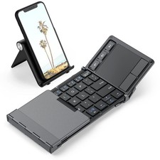 Foldable Keyboard with Touchpad, BK08 Portable Tri-Folding Bluetooth Keyboard... picture
