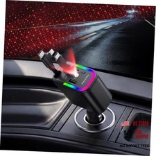 5 in 1 Retractable Car Charger with Starlight, 120W Black(with Starlight) picture