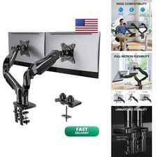 HUANUO HNDS6 FlowLift Dual Monitor Stand Desk Mount C-Clamp Grommet for 13-32