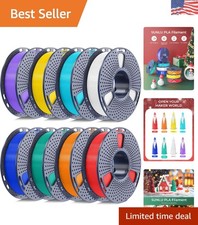 Versatile 1.75mm PLA Filament Bundle - 8 Compact 250g Spools for Easy Printing picture