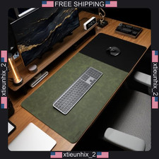 Desk Mat 31.5x15.7 inches Cork Base Leather & Cloth Hybrid Surface picture