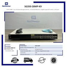 Cisco SG350-28MP-K9  28-port 2 Gig Ethernet  2 SFP POE Switch - Same Day Shipp picture