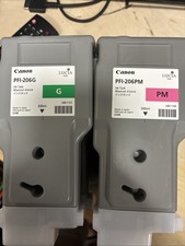Canon PFI-206MBK, M, PGY, PC, G, R, Y, PM-All close to full. Genuine Canon Carts picture