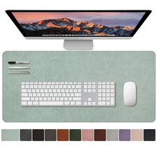 CHEERYGOO Leather Office Desk Pad Protector, Non-Slip PU Leather Desk Blotter... picture