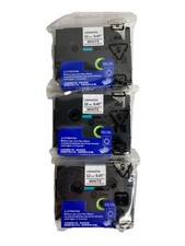 3 Pack Laminated Tape 12mm 0.47 white / Black compatible with brother New picture