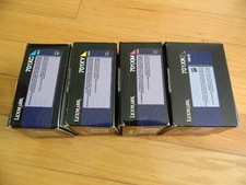 GENUINE SET 4 LEXMARK XTRA HI-YLD TONER CARTRIDGES 701XK 701XC 701XY 701XM CS510 picture