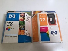 2 X New Genuine HP DeskJet 23 Tri-Color Ink Cartridges X2 C1823D EXPIRED IN 05 picture