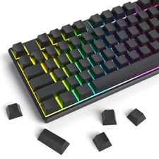 129 PCS Black Grey Blank Thick PBT Cherry Minimalist Keycaps 7U Spacebar picture