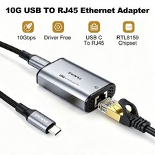 10Gbps Realtek RTL8159 Ethernet Adapter USB3.2 Type-C RJ45 Network Dongle Card picture