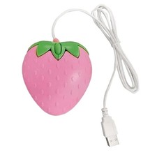 Strawberry USB Corded Mouse Small Optical PC Computer Game Mouse for Girls, rosy picture