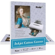 30PK KOALA Printable Cotton Canvas Inkjet Paper 350g Matte Fabric Printer Paper picture