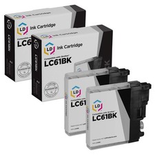LD Compatible 2PK LC61BK Brother LC61 Black Ink Cartridge MFC-5895cw DCP-585CW picture
