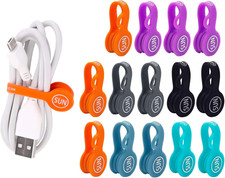 18 Pack Magnetic Cable Clips Cable Organizers Earbuds Cords Winder Bookmark Clip picture