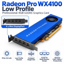 Dell AMD Radeon Pro WX4100 4GB GDDR5 Low Profile GPU 4x Mini DP DP/N 0HFXTY picture