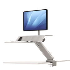 Fellowes Lotus RT1 Sit-Stand Workstation, White (LOTUS-RT1-WHT) 8081701 picture