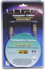 Ultra ULT31520 Golden Connectors IEEE1394 Firewire Cable 10ft 4Pin to 4Pin picture