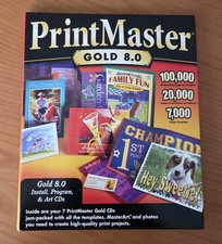 Vintage Big Box PrintMaster Gold 8.0 Install + Art CDs Set Windows 95/98 NT picture