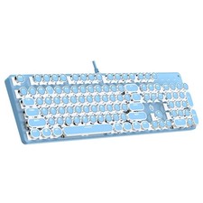 Gaozen Typewriter Mechanical Gaming Keyboard White Light Backlit Red Switches picture
