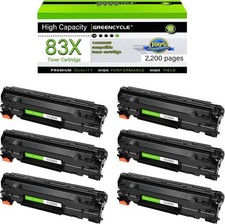 6 Pack CF283X 83X Black Toner Cartridge Compatible For HP LaserJet M201dw M225dn picture