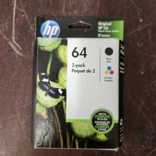 HP OEM 64 Ink Cartridge Combo HP 64 Black HP 64 Color New Genuine Exp 08/2023 picture