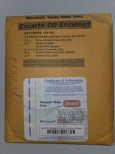 MICROSOFT WORKS SUITE 2001 encarta 6 CD set & Product Key picture