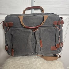 Coolbell Convertible Canvas Messenger bag crossbody 16” Laptop Bag Gray  picture