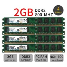 For Kingston 8GB 8G 4x 2GB PC2-6400U DIMM DDR2-800 1.8V Desktop Intel Memory ZT picture