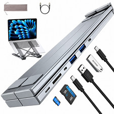 USB C Laptop Docking Station Stand 6 in 1 Hub USB 3.0 SD TF Reader PD Foldable picture