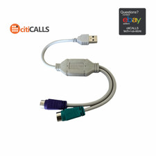 CHN LOT 3 USB to Dual A-USB2PS2 PS/2 PS2 Adapter for Mouse/Keyboard to USB Port picture