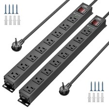 8 Outlet Heavy Duty Surge Protector Power Strip Bar 2100 J oules 15A Circuit 6FT picture