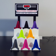 3D Printed Bleacher Multi Card Display with LED Lightbox and 8 Basic Removable picture