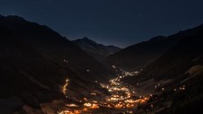 Landscape mountains night sky valley town city Custom Gaming Mat Desk picture