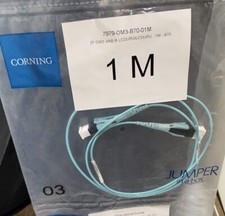 Corning 1M OM3 Fiber Patch Cable LC-LC 10G Duplex Multimode OM317979-OM3-B70-01M picture