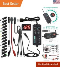 Triple-Connector Universal Adapter: 72W, 3V-24V Adjustable Power Supply Solution picture