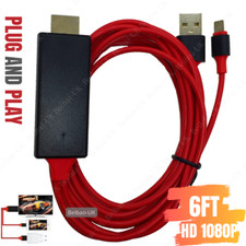 1080P HDMI Mirroring Cable Phone To TV HDTV AV Adapter For iPhone 11 X 8 iPad picture
