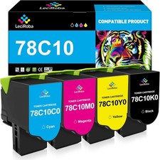 4PK 78C10 Toner Cartridge for Lexmark CS421dn CS521dn CS622 CX421adn CX522 picture