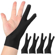 4Pack Artist Drawing Glove m Size Two Fingers Graphics Painting Glove Black picture