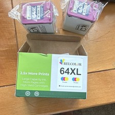 RELCOLOR 64XL  two pack Compatible Tri-Color Ink Cartridge for HP Inkjet  picture