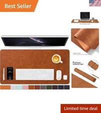 Durable Distressed Leather Desk Pad - Tan 31.5”x15.7” for Elegant Workspaces picture