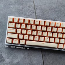 Pudding Orange Yellow Double-shot Keycaps Set PBT for MX Mechanical Keyboards picture