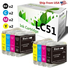 8PacK LC51 LC-51 Ink Cartridge for DCP-130C MFC-665CW Printer picture