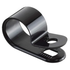 - Black Nylon Plastic Cable Clamps 1/2 Inch Screw Mount 100 Pack picture