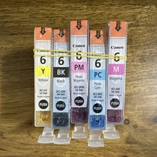  Genuine Canon BCI-6 Ink Cartridges Yellow Black Photo Magenta Cyan Magenta #16 picture