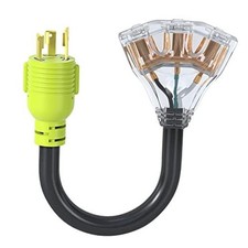 RV 30 Amp to 110 Adapter Generator Power Cord, 3 Prong Adapter L5-30P/3X 5-20R picture