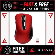 memzuoix 2.4G Wireless Mouse 1400 DPI Optical Cordless 5-Button Red picture