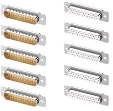 10 PCS DB25 RS232 DSUB Serial Solder Cup Connectors Gold Plated Joints picture