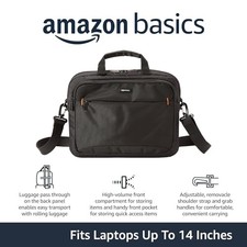 AMAZON BASICS LAPTOP CARRYING CASE, BLACK | 14 INCH - BLK picture